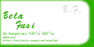 bela fusi business card